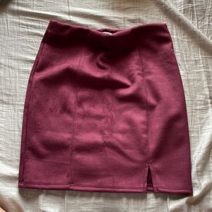 Velvet purple pencil skirt